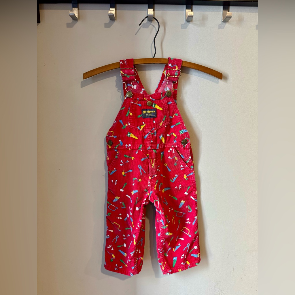 Vintage Corduroy Osh Kosh Vestbak Toolkit Bib Overalls